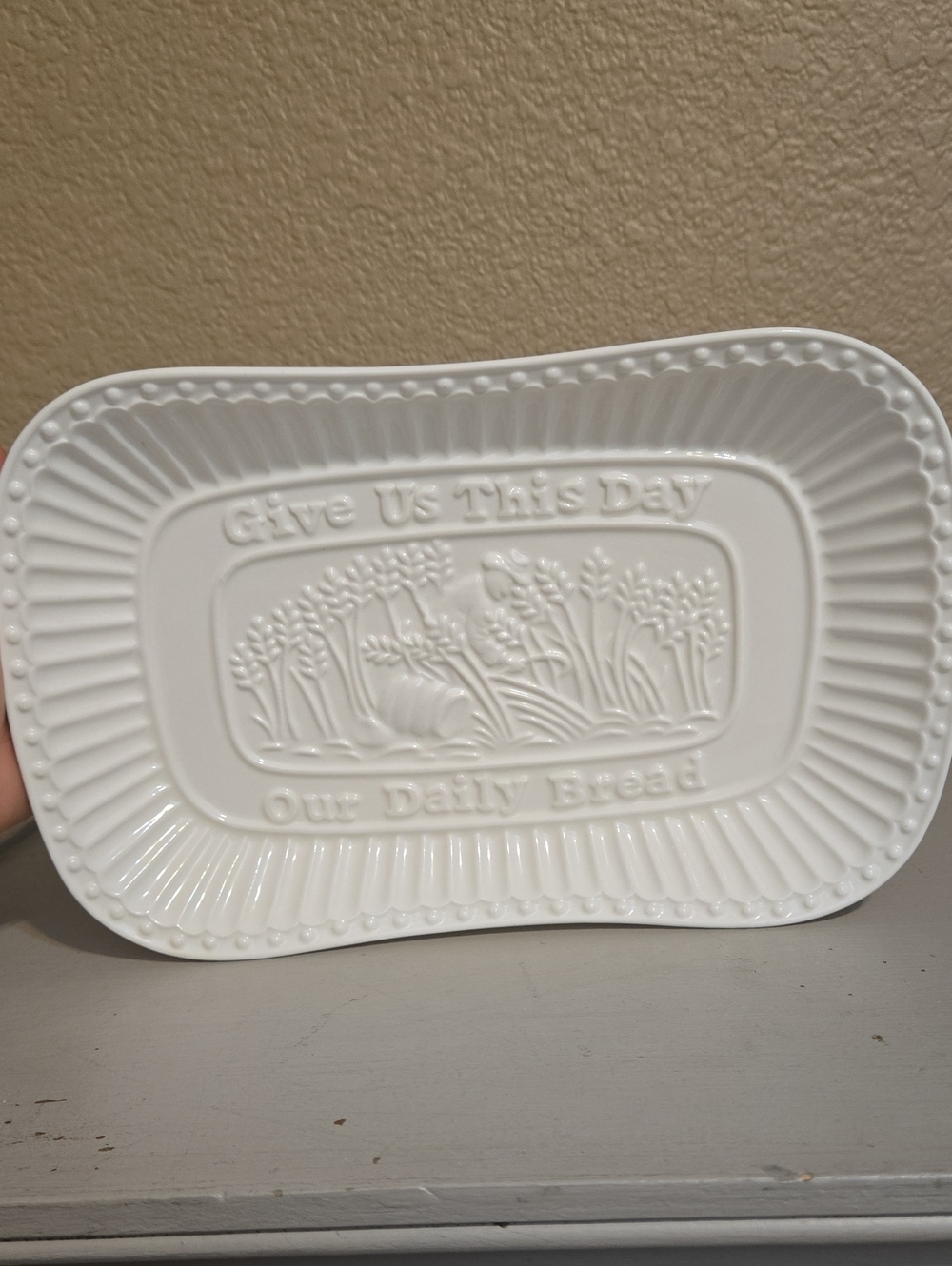 Godinger Siena White Ceramic Serving Platter
